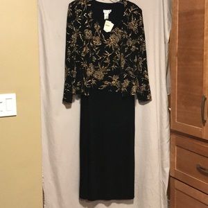 NWT Coldwater Creek Black Sexy Party Dress and Jacket  Size PM